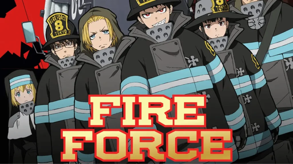 Top 10 Best Anime on Crunchyroll 4 a group of people wearing firefighter uniforms